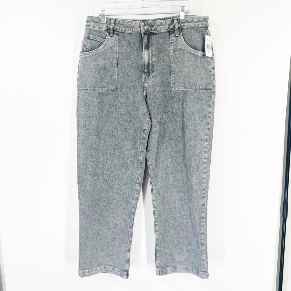 Kut from the Kloth Ashton Wide Leg Jeans High Rise Gray NWT